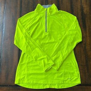 Champion Women's Quarter Zip 
Activewear Top 
Neon Yellow 
Size S